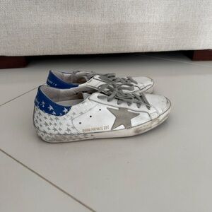 Golden Goose women White and Blue Star Sneakers